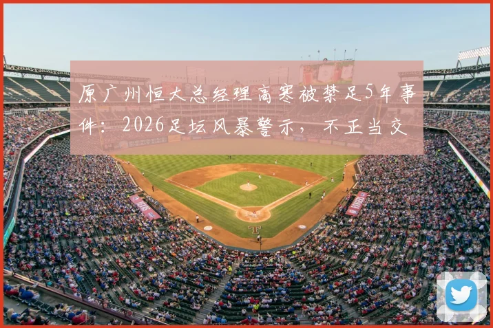 原广州恒大总经理高寒被禁足5年事件：2026足坛风暴警示，不正当交易如何侵蚀中国足球根基
